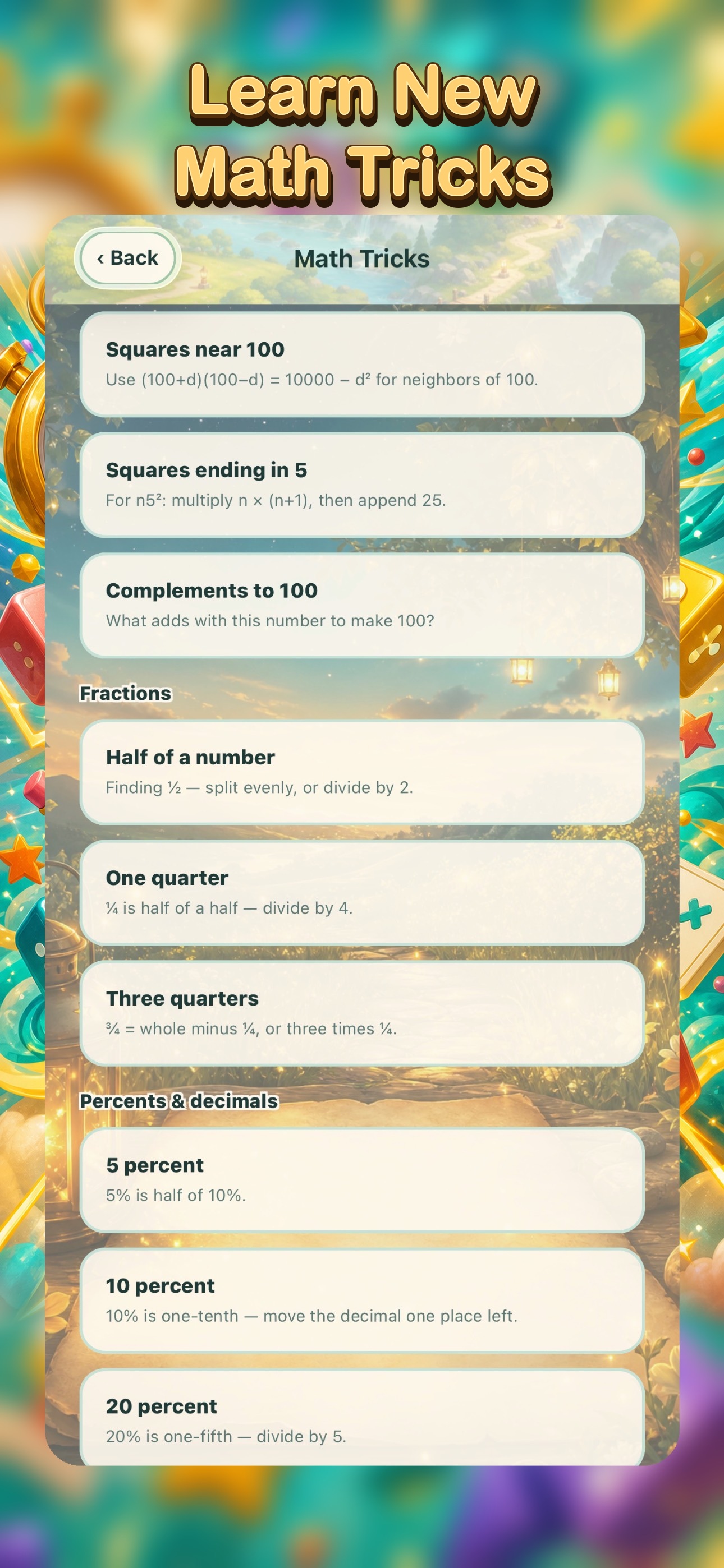 Training — math tricks
