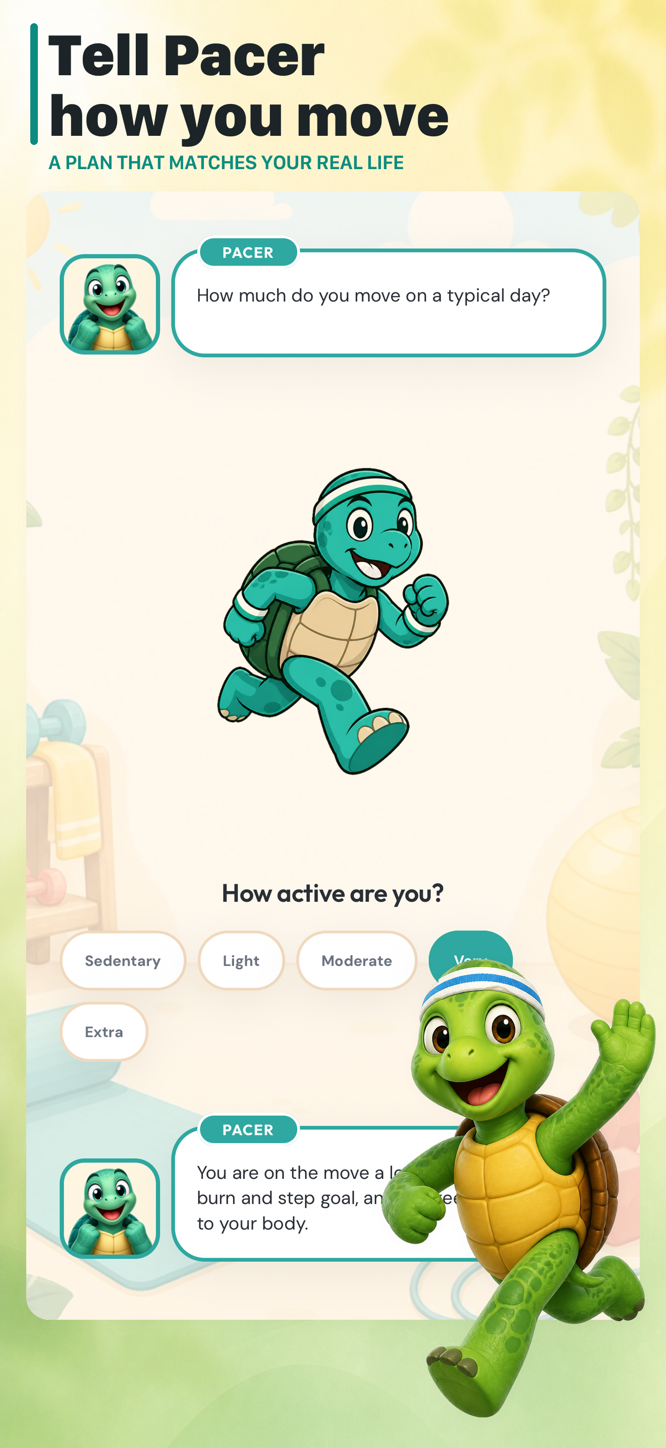 Activity level onboarding