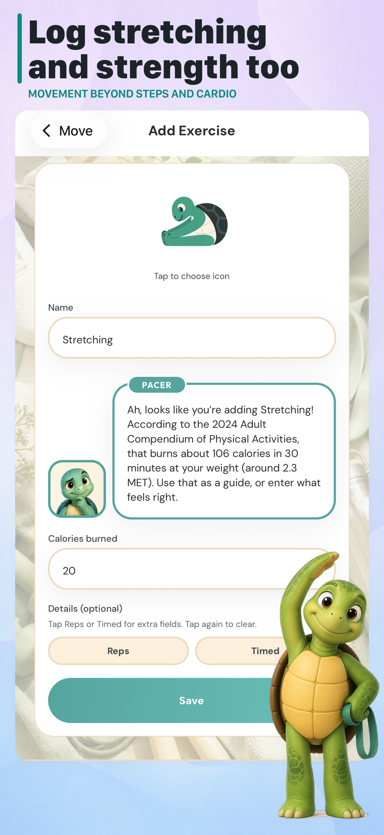Stretching exercise entry