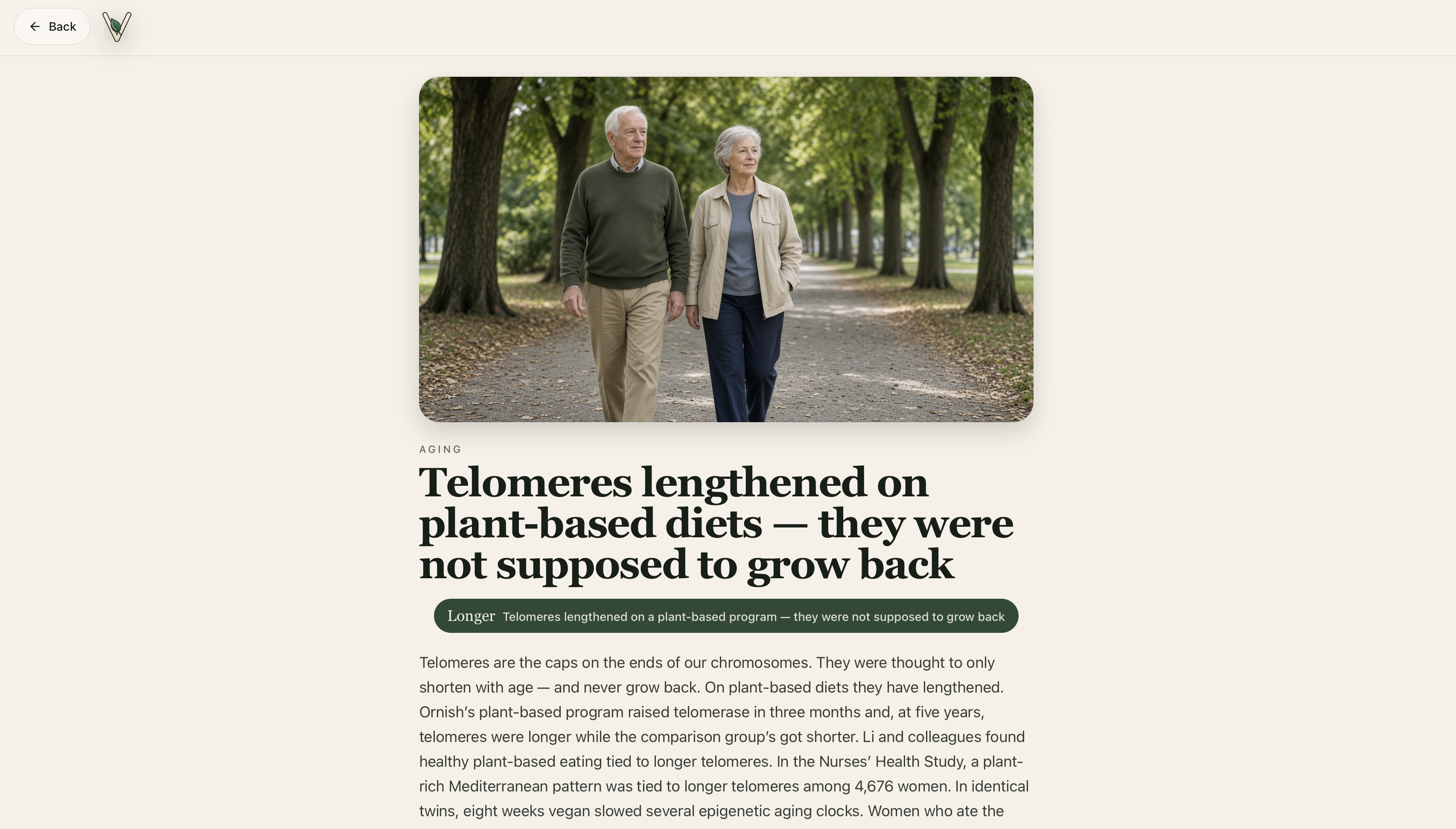 Health and nutrition page